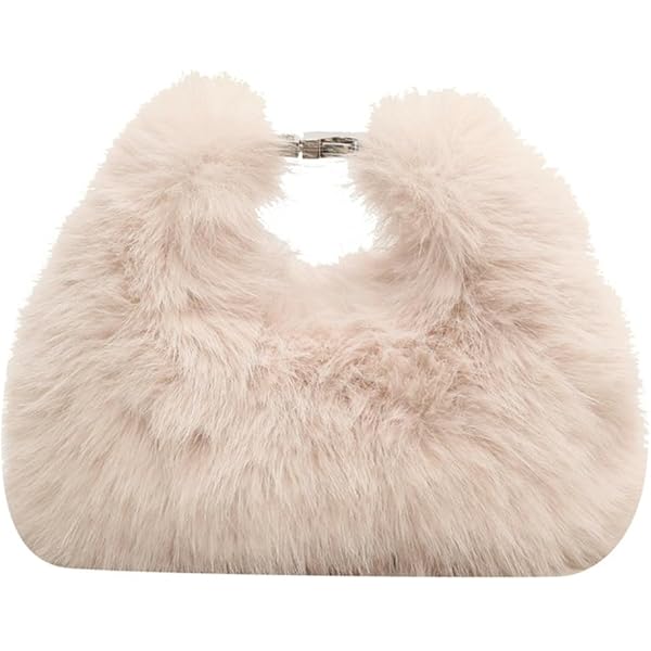 Ulisty Women Small Faux Fox Fur Clutch Bag Mini Furry Evening bag